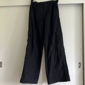Motel Rocks black cotton cargo baggy pants